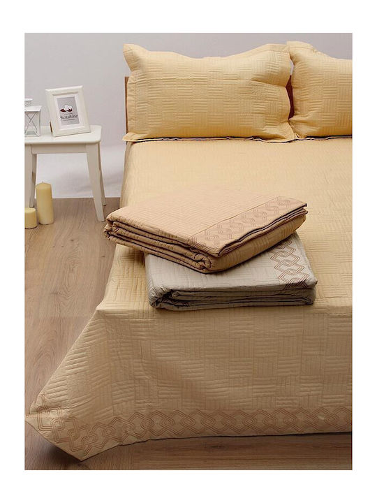Sunshine Module Cuvertură Extra-dublu Bumbac Galben 220x240cm 3buc
