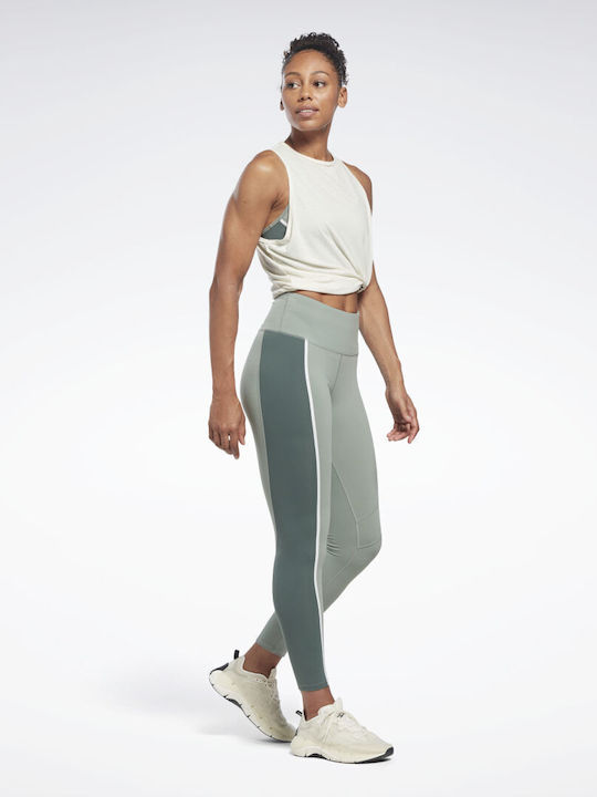 Reebok Lux Colorblock Training Γυναικείο Cropped Κολάν Ψηλόμεσο Harmony Green