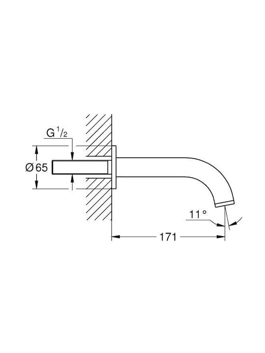 Grohe Atrio Εκροή Μπαταρίας Εντοιχισμού Νιπτήρα Γκρι