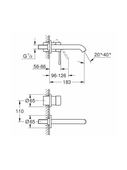 Grohe Essence Set de mixere și guriță Încorporat pentru Lavabo 1 Ieșire Gri