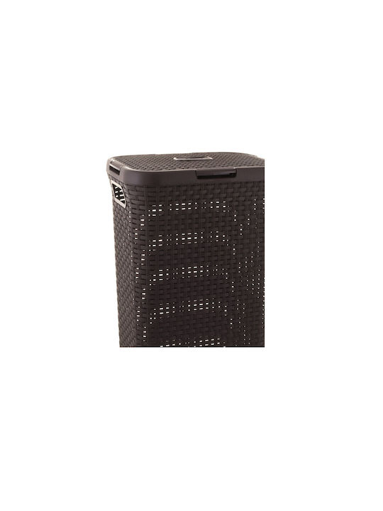 Curver 193009 Coș De Rufe Din Plastic 40lt Cu Capac 44.8x26.5x61.5cm Maro