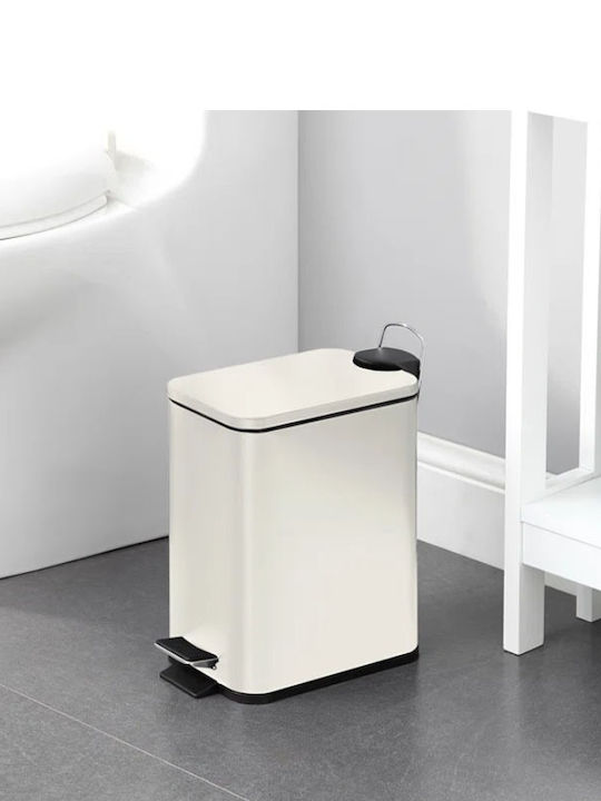Vesta 03109 Metallic Bathroom Basket Soft Close 5lt White