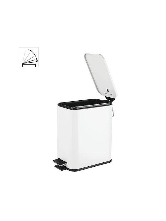 Vesta 03109 Metallic Bathroom Basket Soft Close 5lt White