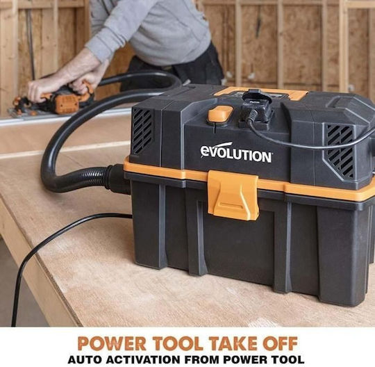 Evolution R15VAC Vacuum Wet / Dry 1000W with Plastic Bin 15lt