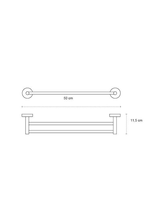 Karag Uno Double Wall-Mounted Bathroom Rail White