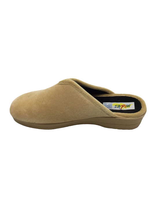 Women's winter slippers MEDIES 47987 beige