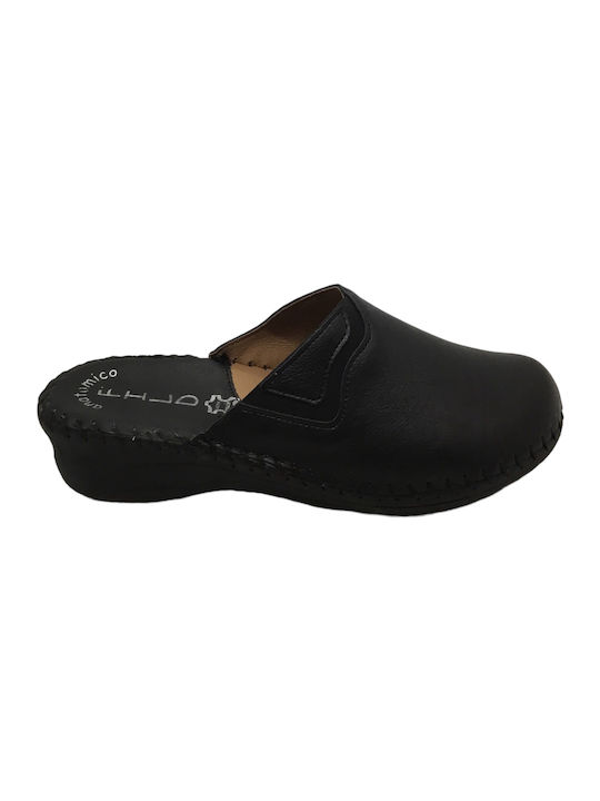 Women's leather slippers fild sparta21 black