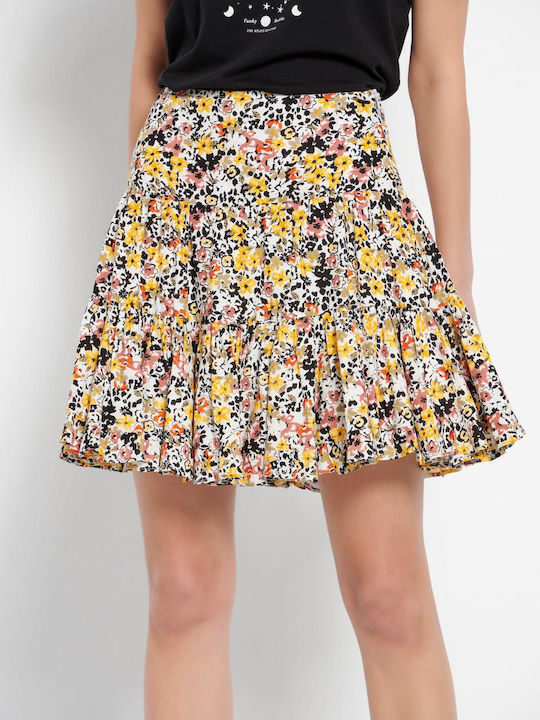 Ψηλόμεση Mini Φούστα Κλος Floral Πολύχρωμη