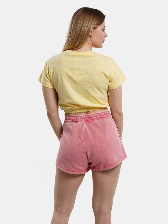 Champion Women's Athletic Crop Top Short Sleeve Yellow
