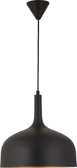 ArteLibre Titu Pendant Light Black Bell with Socket E27 30cm