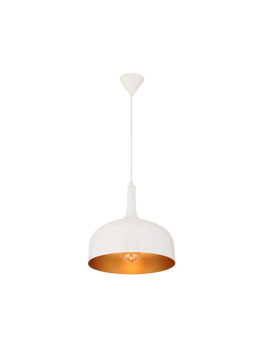 ArteLibre Titu Pendant Light White Bell with Socket E27 30cm