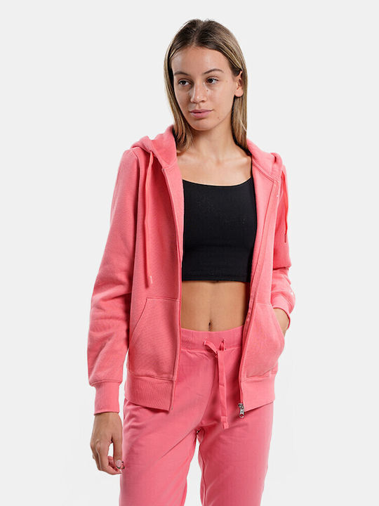 Women's Sweatshirt Jacket Hooded Pink