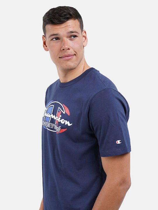 Champion Ανδρικό T-shirt Navy Μπλε με Λογότυπο