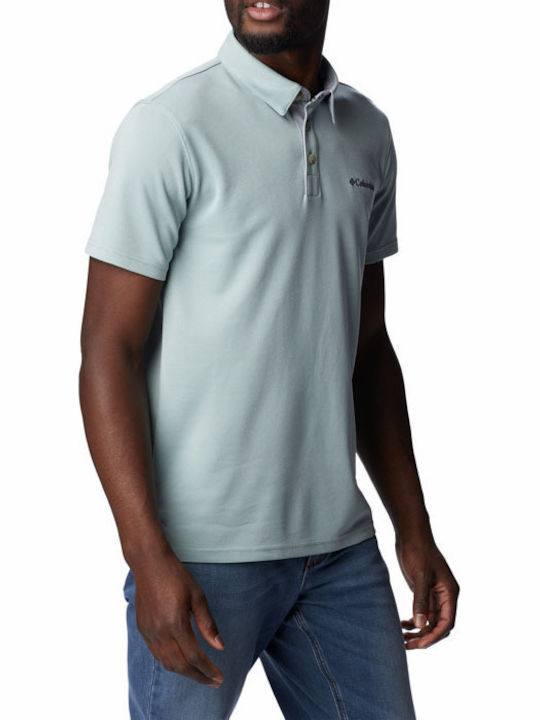 Nelson Point Polo Short Sleeve Blouse Turquoise