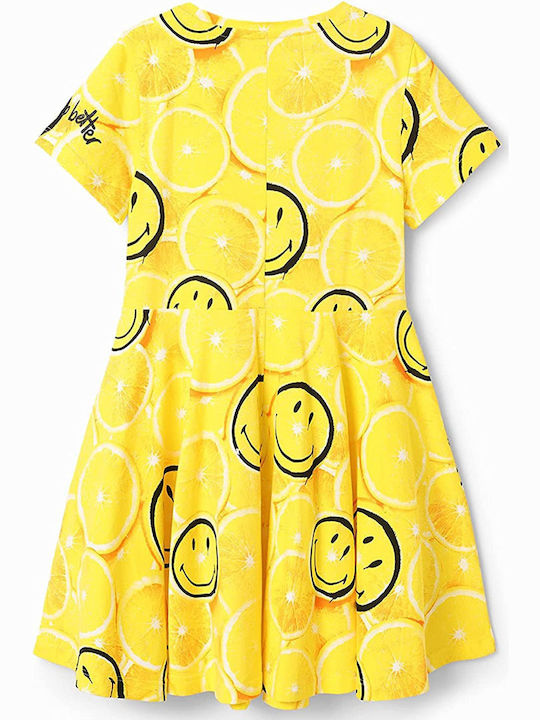 Desigual Kids Dress Short Sleeve Yellow