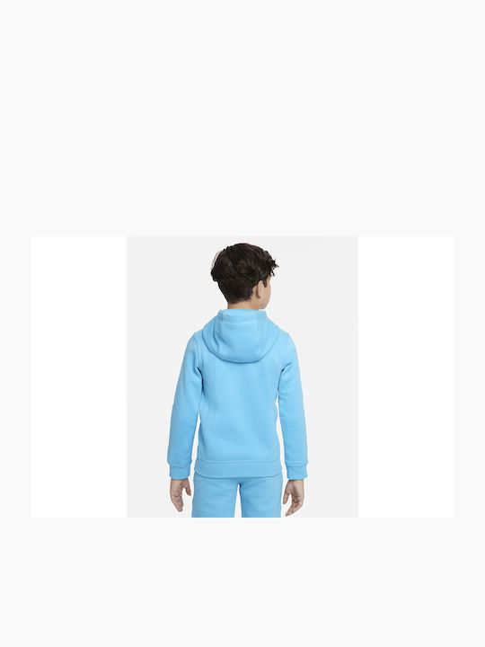 Nike Kids Sweatshirt with Hood and Pocket Light Blue