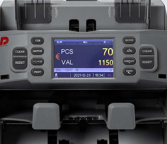 Double Power DP-8122 Money Counter with Mixed Counting Capability and Speed 1200 Banknotes per Minute 2-POCKET