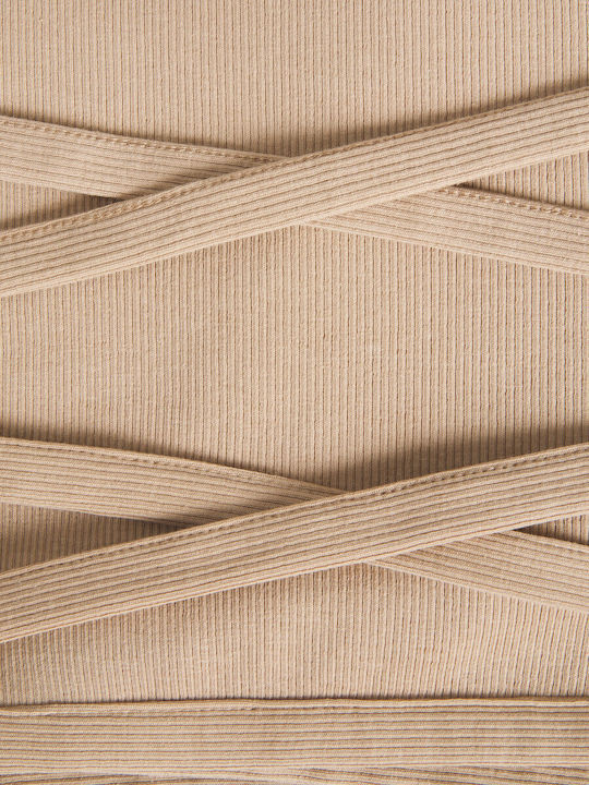 Γυναικείο Crop Top Μακρυμάνικο με V Λαιμόκοψη Brown / Incense