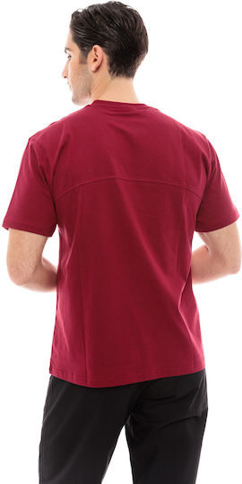 IdealPress Blouse Chef Cotton Male Burgundy with Short Sleeve T-Chef