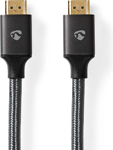 Nedis 233-2410 HDMI 2.1 Ultra High Speed 48Gbps 4K 120Hz HDR VRR Braided Cable HDMI Male - HDMI Male 3m Black