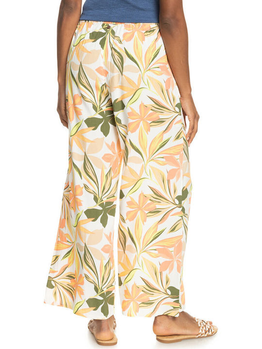 Roxy Avenue Women's High Waist Fabric Trousers Floral Multicolour