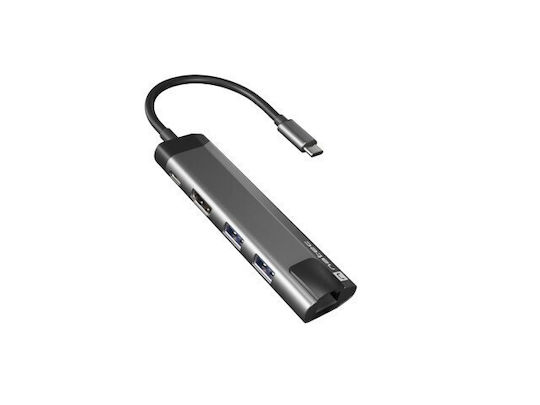 Natec Multiport Fowler Go USB-C Stație de andocare cu HDMI Ethernet Negru
