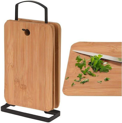 Rectangular Bamboo Chopping Board Set Brown 30x16cm 6pcs