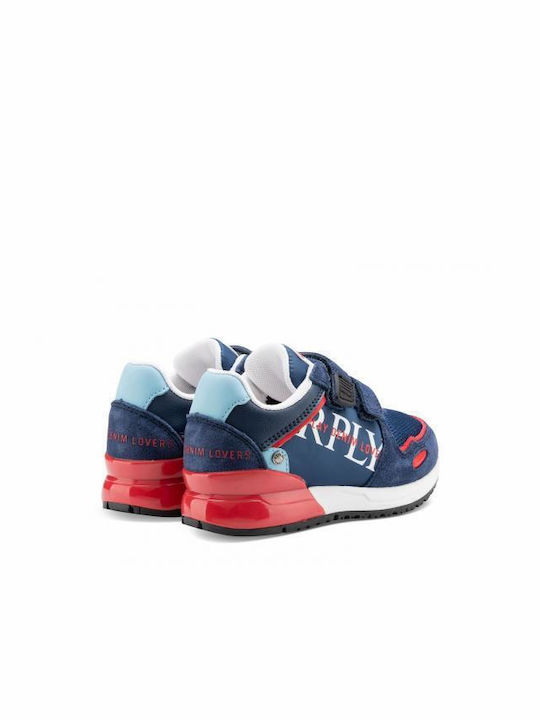 Replay Kinder-Sneaker mit Klettverschluss Blau