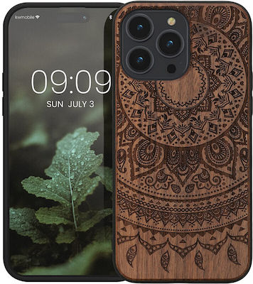 KWmobile Indian Sun Wooden Back Cover Dark Brown (iPhone 14 Pro Max)