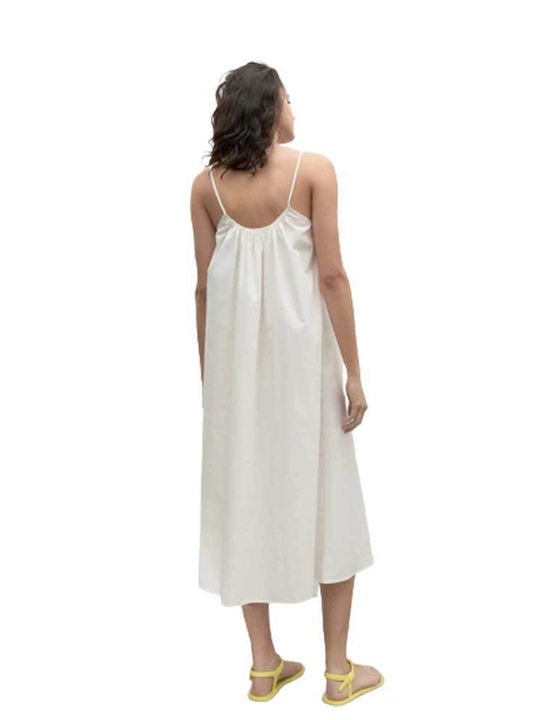 Ecoalf Midi All Day Φόρεμα Tencel Λευκό