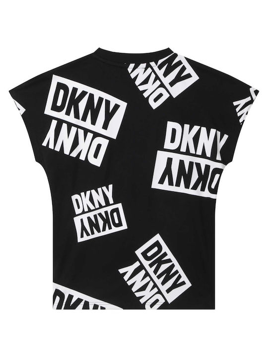 DKNY Bluză pentru copii Cu mâneci scurte Neagră