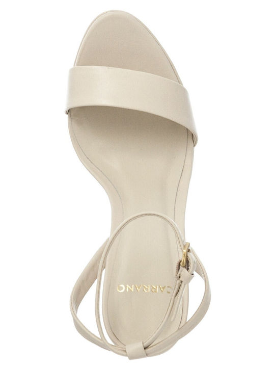 -CAB01 Leather Sandals Beige