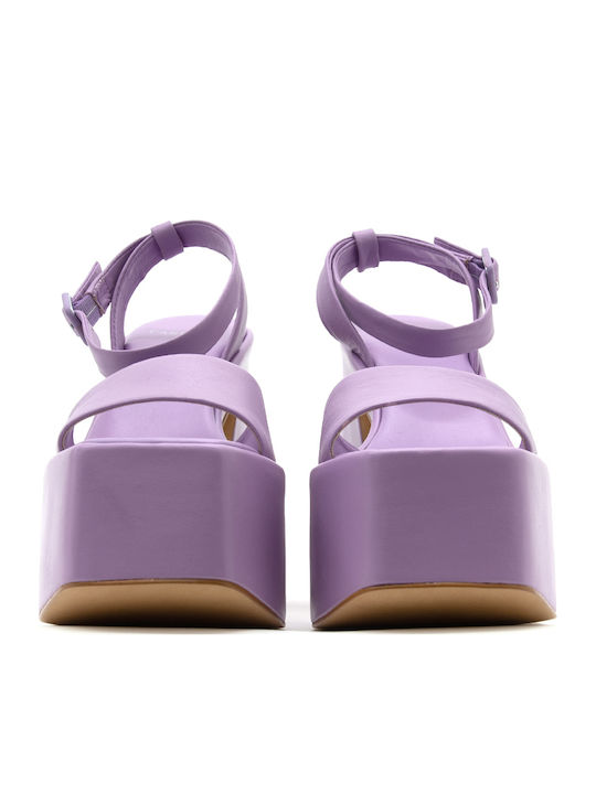 Leder Sandalen Lila