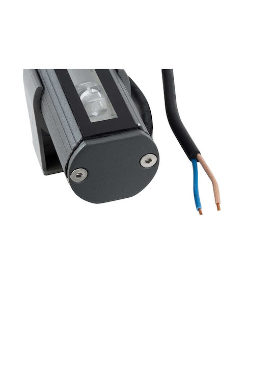 GloboStar Window-Bari Außenstehlampe LED Wall Washer 12W mit Blauem Licht IP67 Graue
