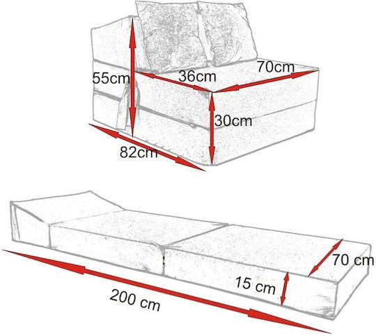 Πολυθρόνα Κρεβάτι 70x82x55cm Μπορντό Πολυθρόνα Κρεβάτι 70x82x55cm Μπορντό