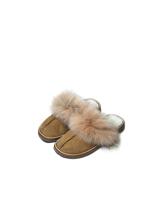 Ανδρεαδάκη 0100 Women's Slipper with Fur Tabbac