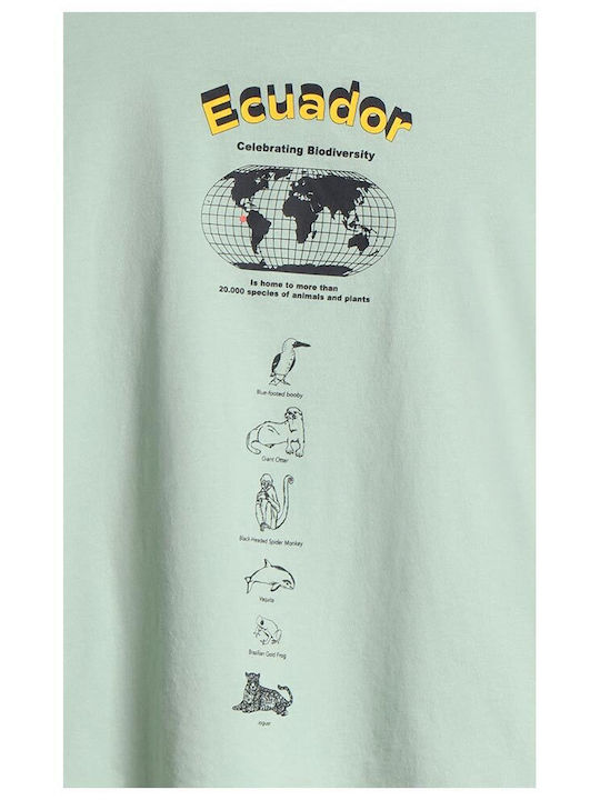 Women's Summer Crop Top Cotton Short Sleeve Mint