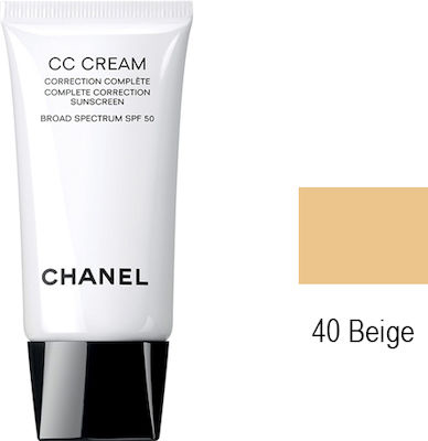 Chanel CC Cream Complete Correction Sunscreen SPF50 40 Beige 30ml |  