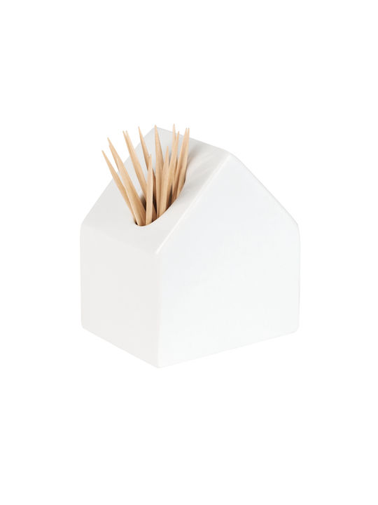 Raeder Cutie De Scobitori Din Lemn 5x6x7cm Albă