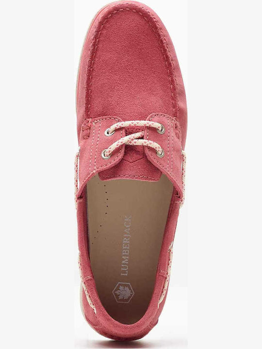 Leder Damen Mokassins in Rosa Farbe