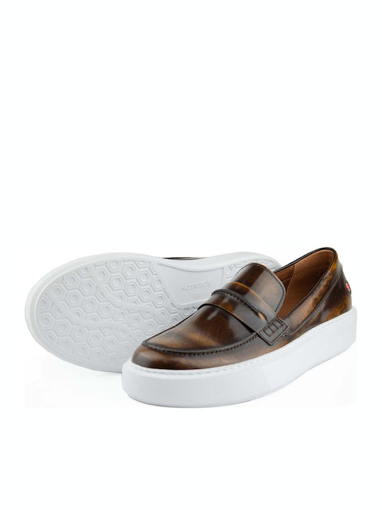 Men's Leather Moccasins Tabac Brown