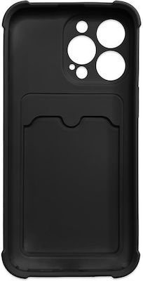 Hurtel Card Armor Silicone Back Cover Durable with Credit Card Holder Black (Redmi Note 10 / 10s / Poco M5s)