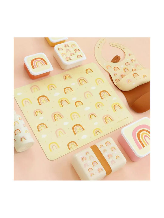 A Little Lovely Company Plastic Placemat Rainbows Yellow 43x34cm