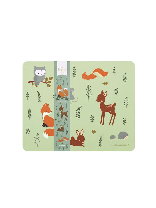 A Little Lovely Company Plastic Placemat Forest Friends Green 43x34cm