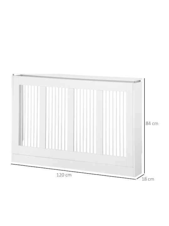 HomCom Калориферен Капак от MDF Бял 120x18x84см