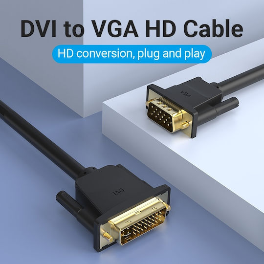 Vention Кабел DVI-I мъжки - VGA мъжки 1.5м Черен (EACBG)