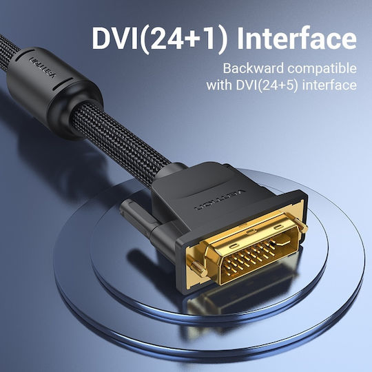 Vention Кабел DVI-D мъжки - DVI-D мъжки 2м Черен (EAEBH)