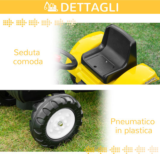 Excavator pentru copii cu pedale cu Pedale Galben