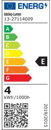Adeleq LED Bulb 4W 76mm for Socket E27 and Shape G45 Warm White 400lm Dimmable