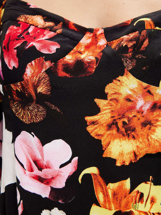 Veneze Γυναικείο Κορμάκι Black Floral